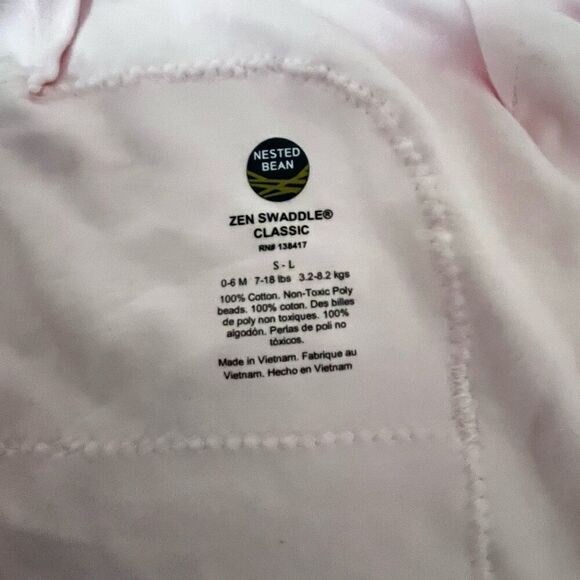 Nested Bean Zen Swaddle Classic Soft Pink Cotton Size 0-6 Months 7-18 lbs - Picture 8 of 12